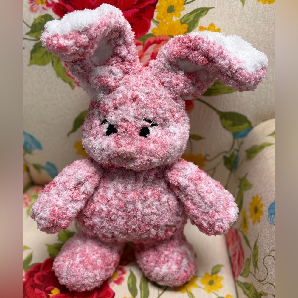 Handmade Hand Crafted Knit Chubby Bunny Easter gift - Picture 3 of 5